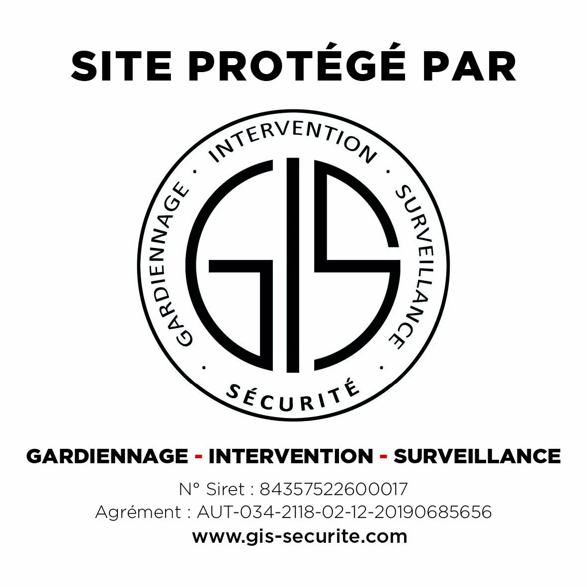 Panneau de dissuasion GIS Sécurité « Site protégé » posé autour du chantier